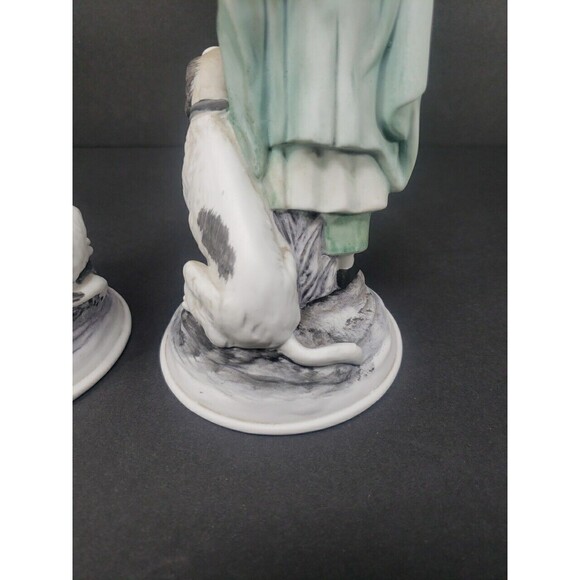 Andrea by Sadek Boy & Girl Dog Bisque Porcelain Figurines Ethan Allen 3213A VTG - Picture 15 of 16